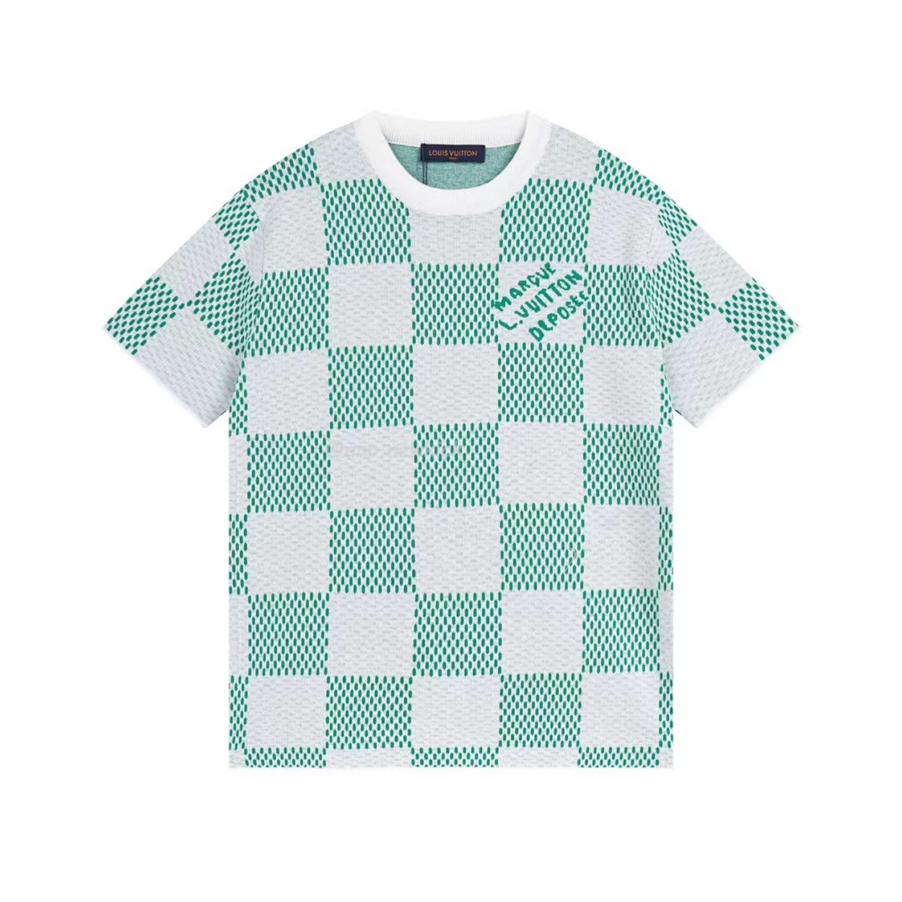 Louis Vuitton Round Necked Checkerboard T Shirt (6) - newkick.cc